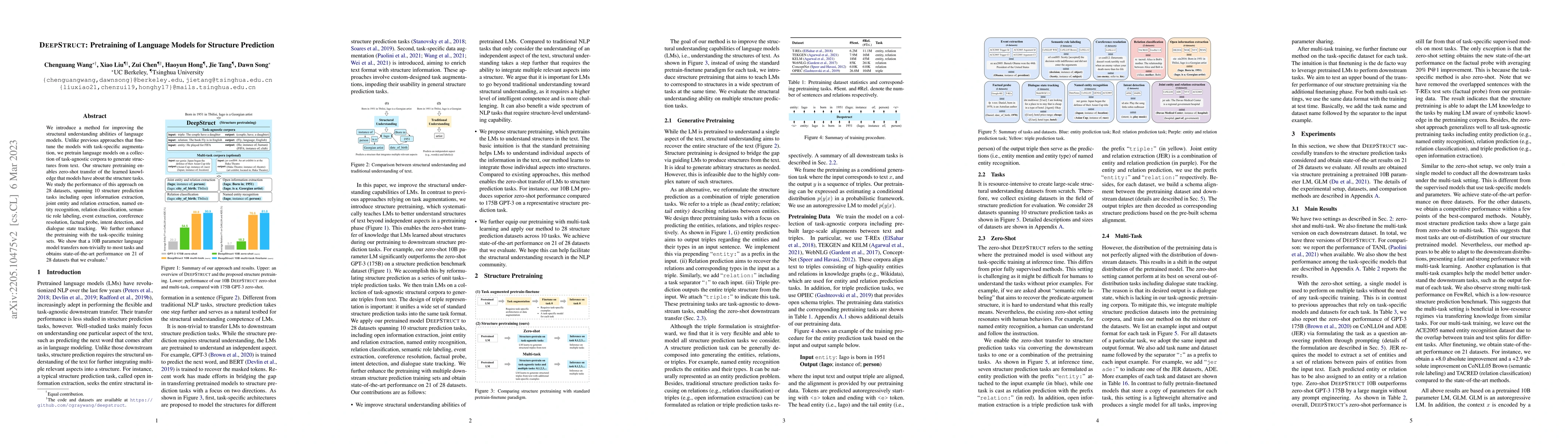 Thumbnail for DeepStruct: Pretraining of Language Models for Structure Prediction