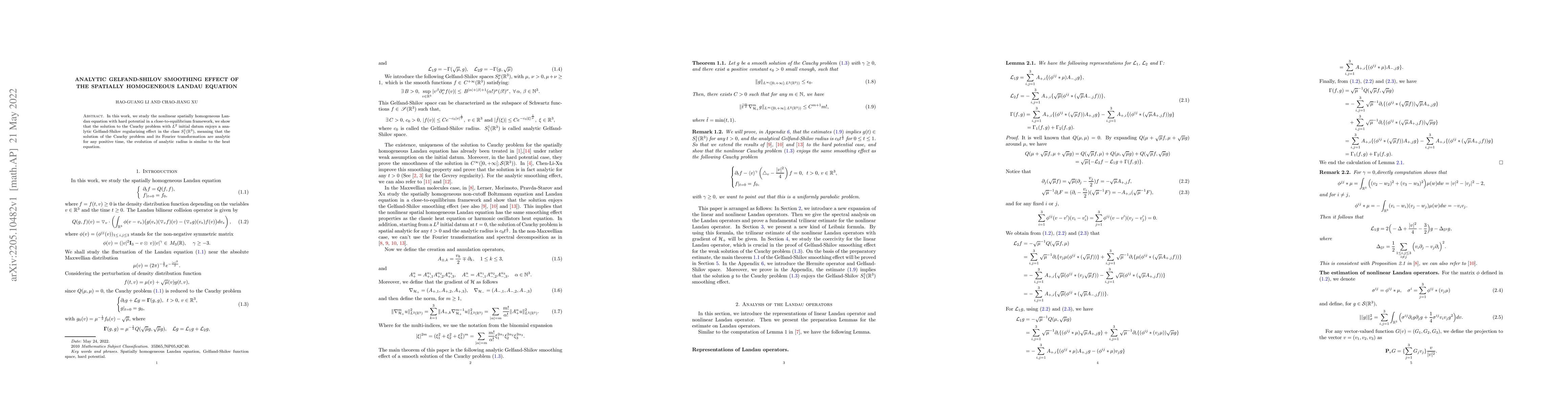 Thumbnail for Analytic Gelfand-Shilov smoothing effect of the spatially homogeneous
  Landau equation