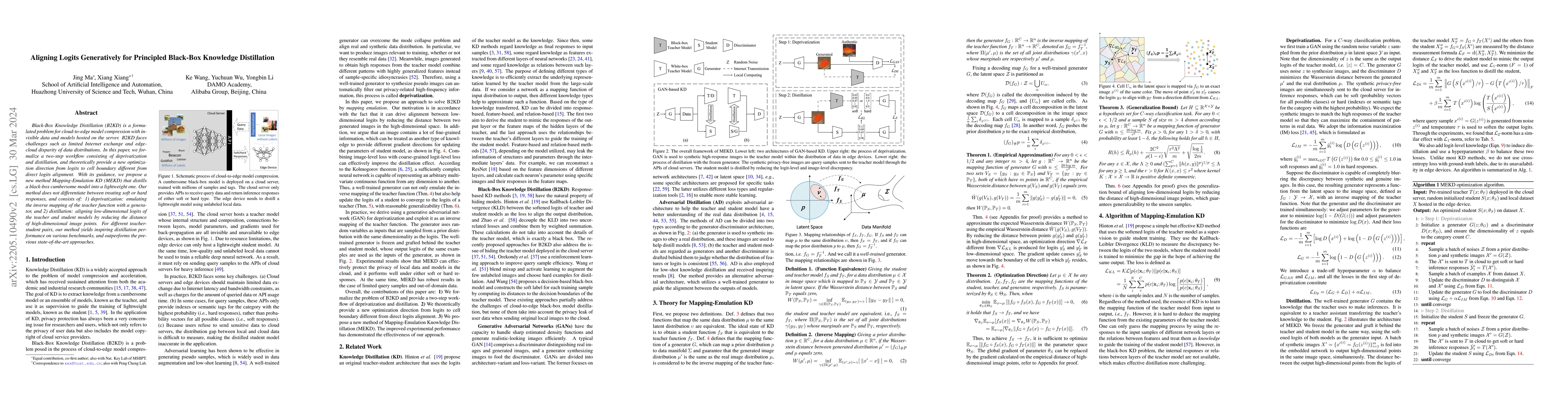 Thumbnail for Aligning Logits Generatively for Principled Black-Box Knowledge
  Distillation