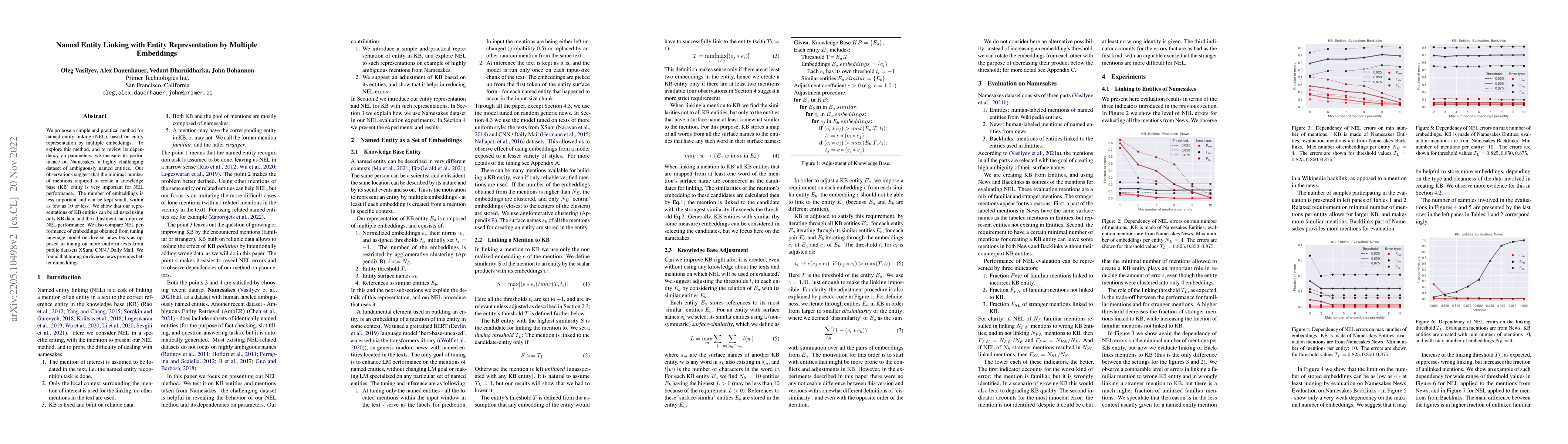 Thumbnail for Named Entity Linking with Entity Representation by Multiple Embeddings