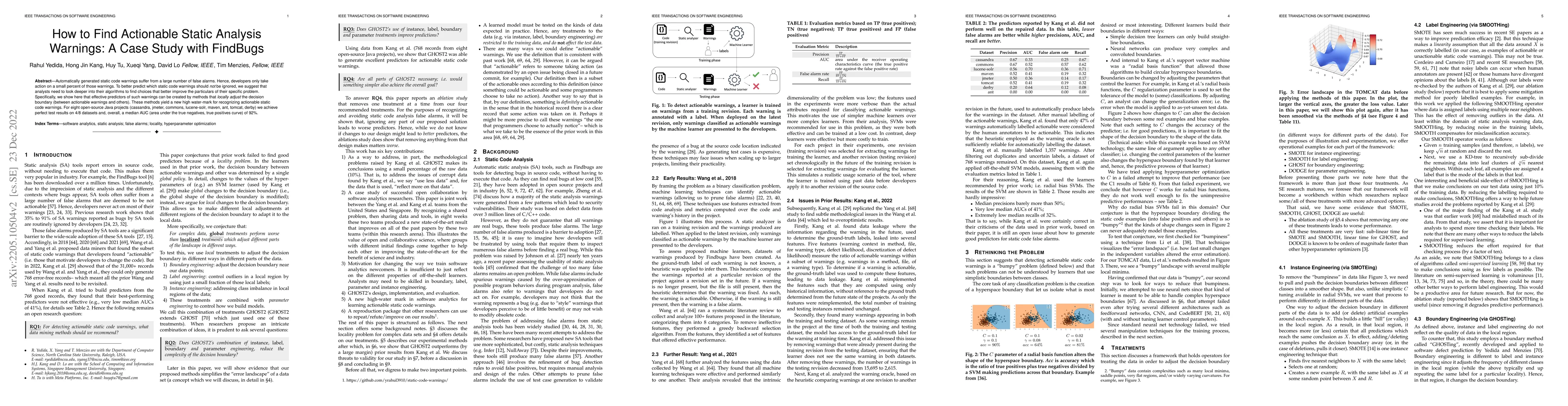 Thumbnail for How to Find Actionable Static Analysis Warnings: A Case Study with
  FindBugs