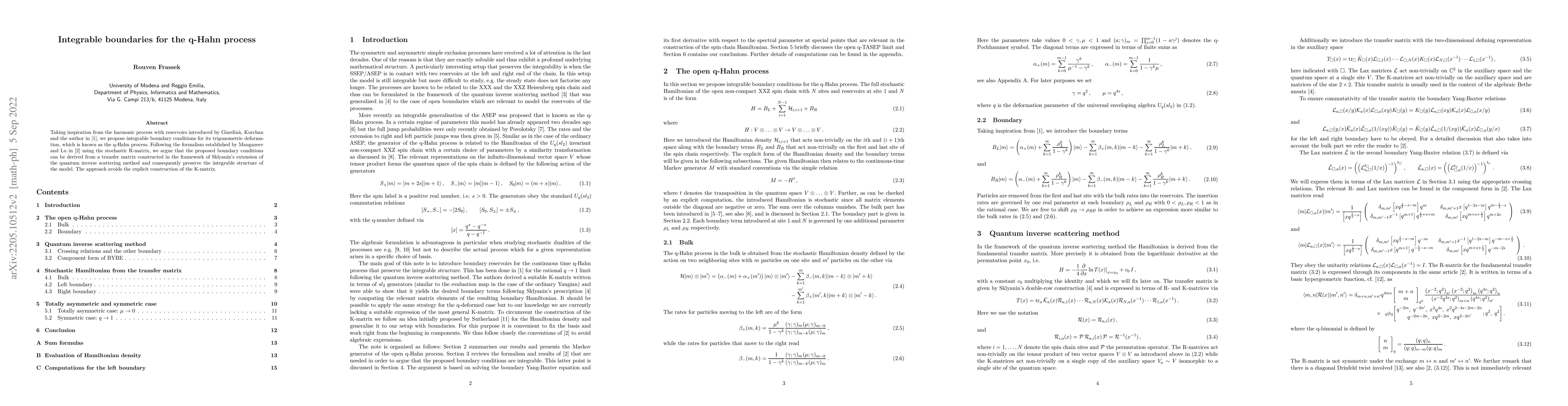 Thumbnail for Integrable boundaries for the q-Hahn process