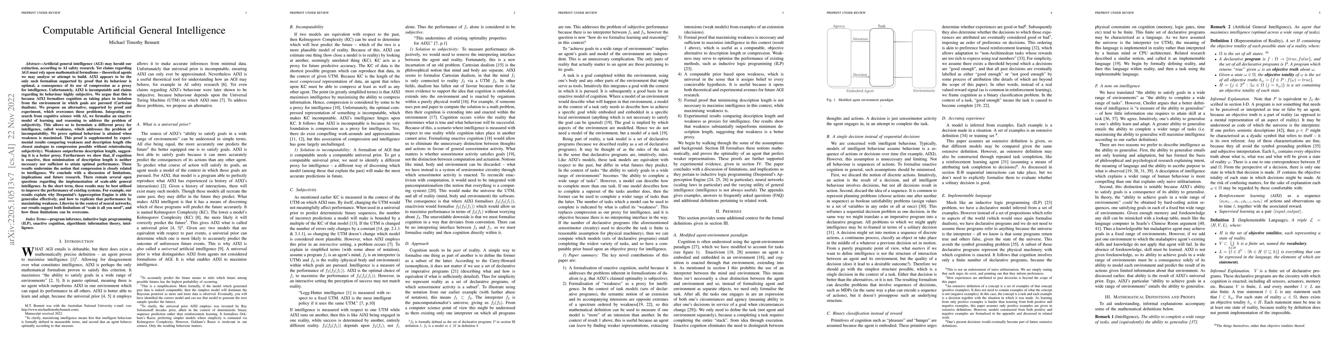 Thumbnail for Computable Artificial General Intelligence