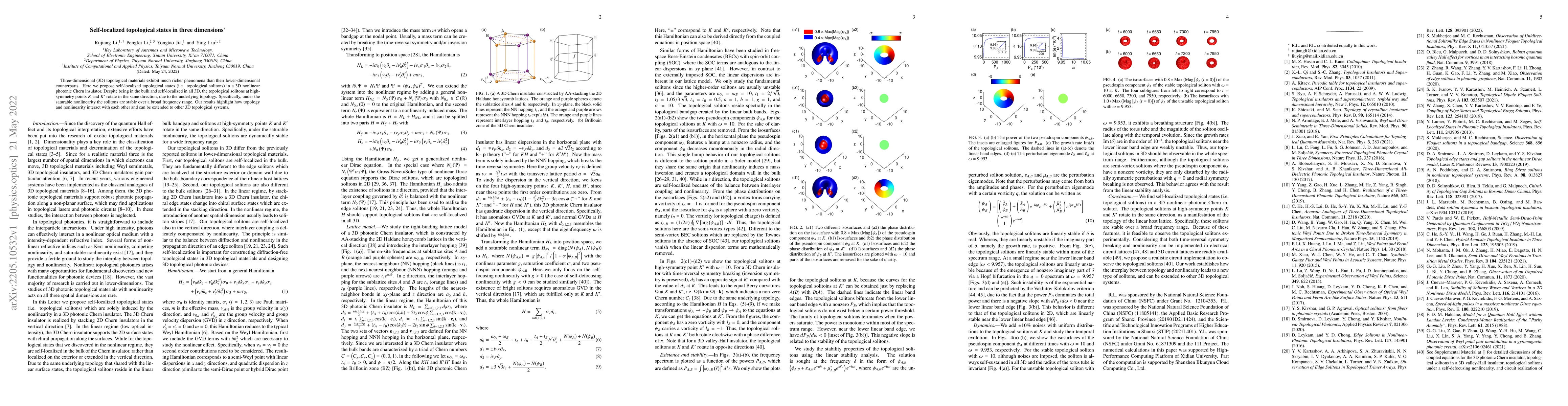 Thumbnail for Self-localized topological states in three dimensions