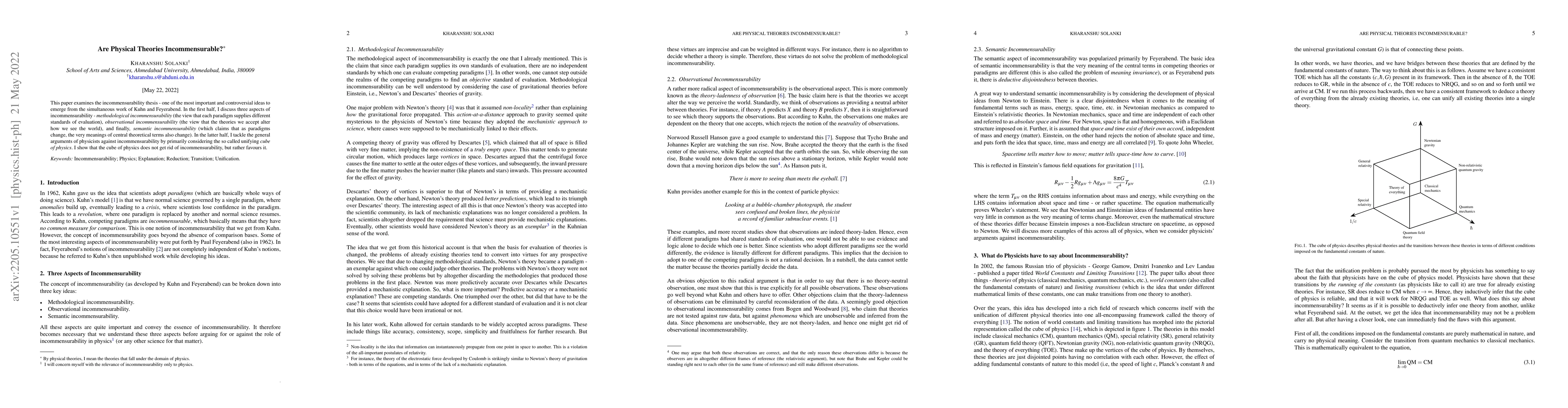 Thumbnail for Are Physical Theories Incommensurable?