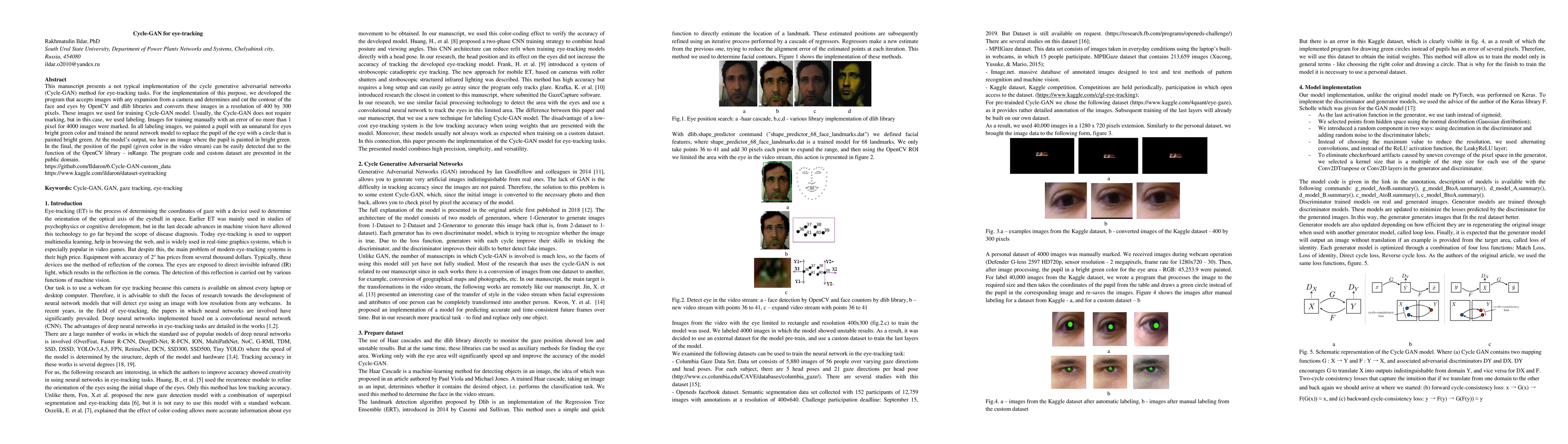 Thumbnail for Cycle-GAN for eye-tracking