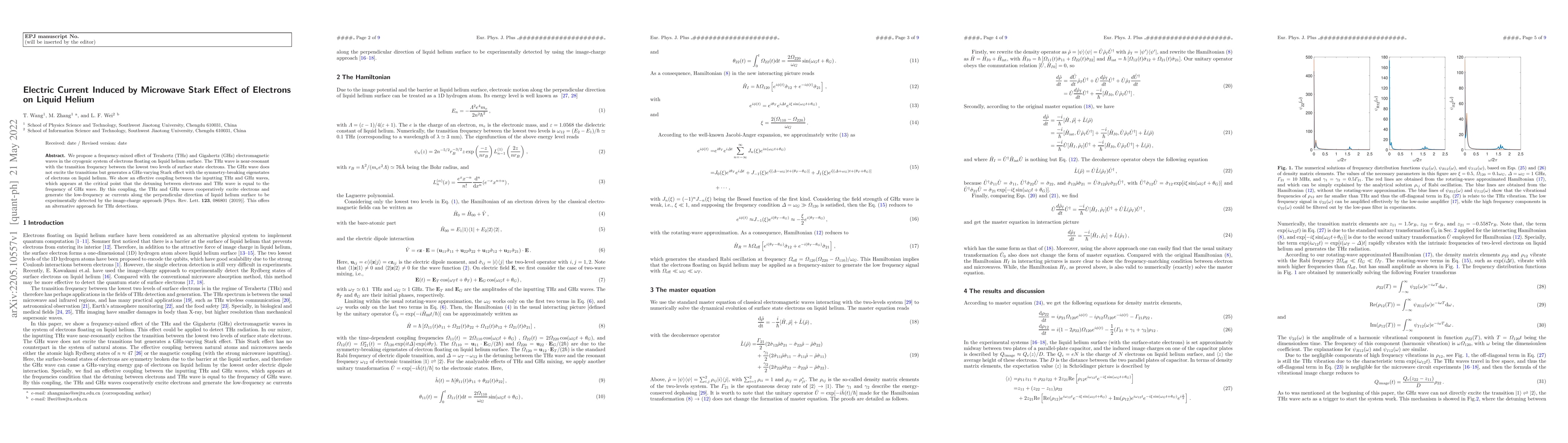 Thumbnail for Electric Current Induced by Microwave Stark Effect of Electrons on
  Liquid Helium