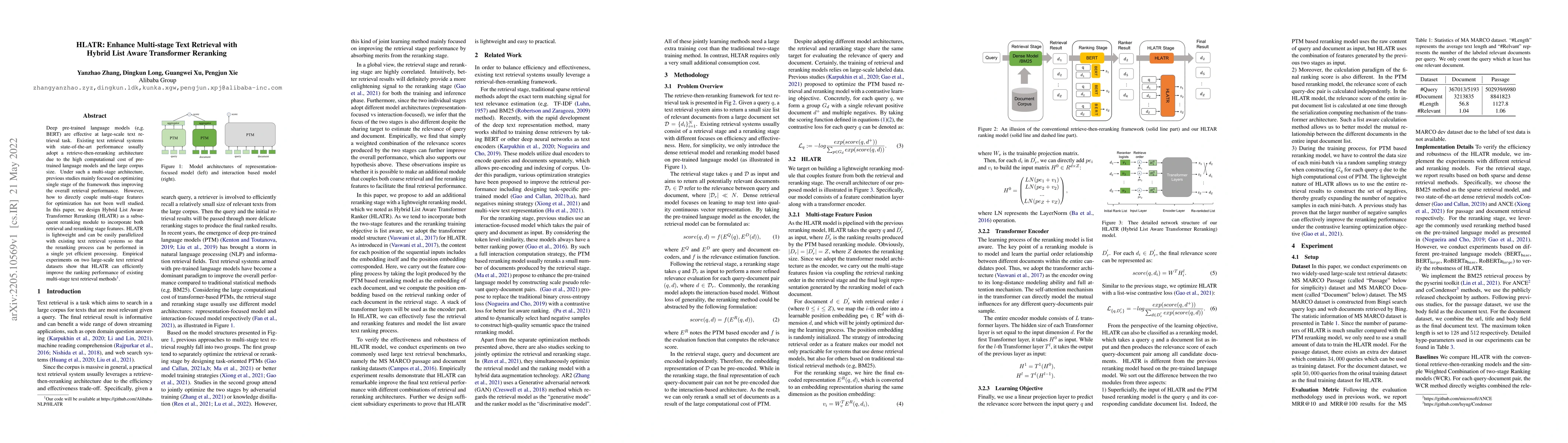 Thumbnail for HLATR: Enhance Multi-stage Text Retrieval with Hybrid List Aware
  Transformer Reranking
