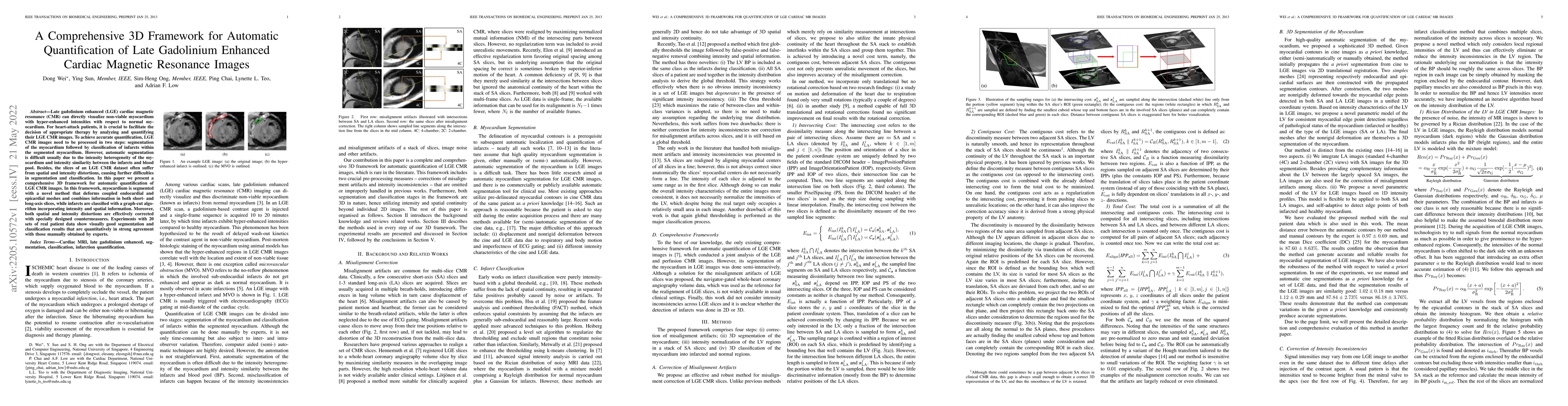 Thumbnail for A Comprehensive 3-D Framework for Automatic Quantification of Late
  Gadolinium Enhanced Cardiac Magnetic Resonance Images