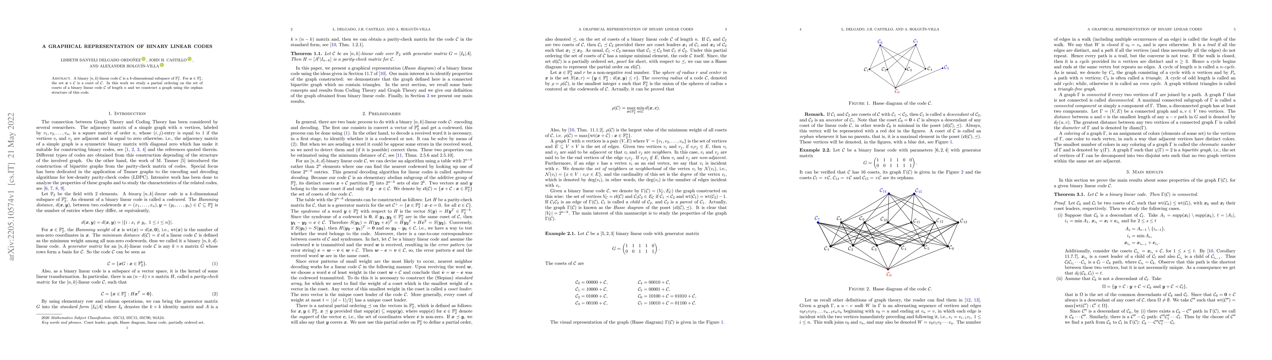 Thumbnail for A graphical representation of binary linear codes