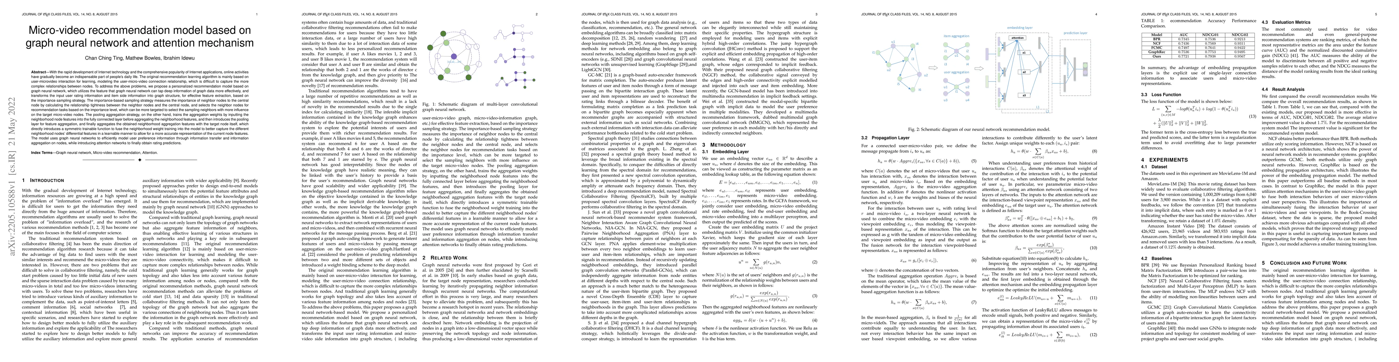 Thumbnail for Micro-video recommendation model based on graph neural network and
  attention mechanism