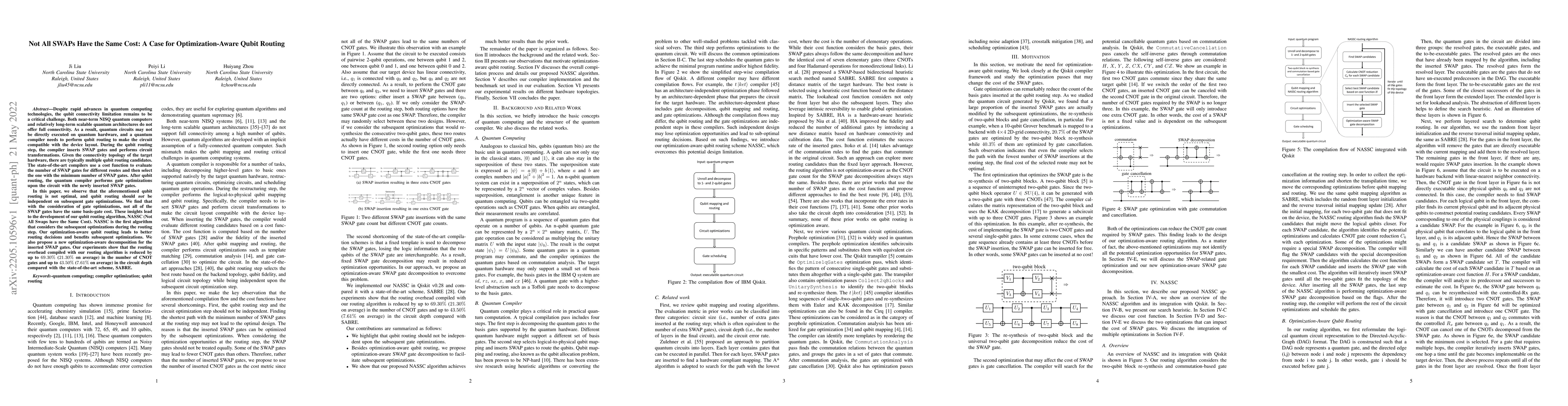 Thumbnail for Not All SWAPs Have the Same Cost: A Case for Optimization-Aware Qubit
  Routing
