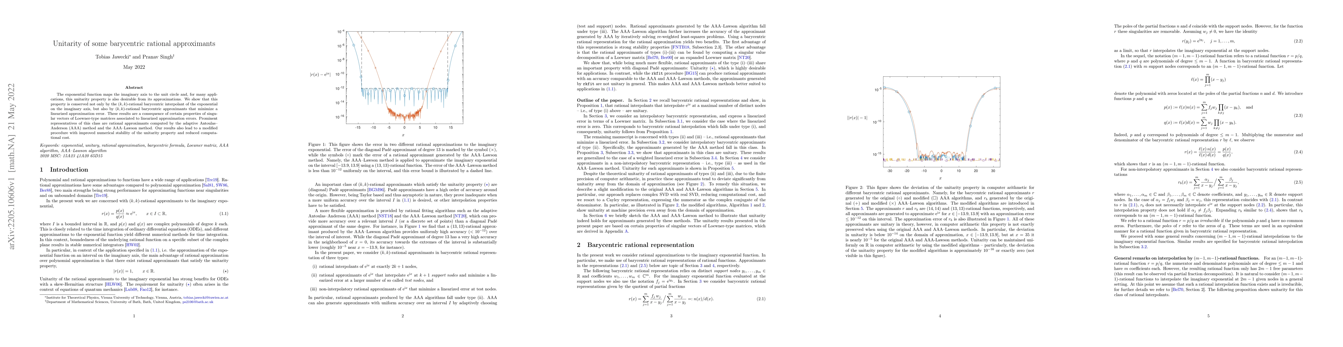 Thumbnail for Unitarity of some barycentric rational approximants