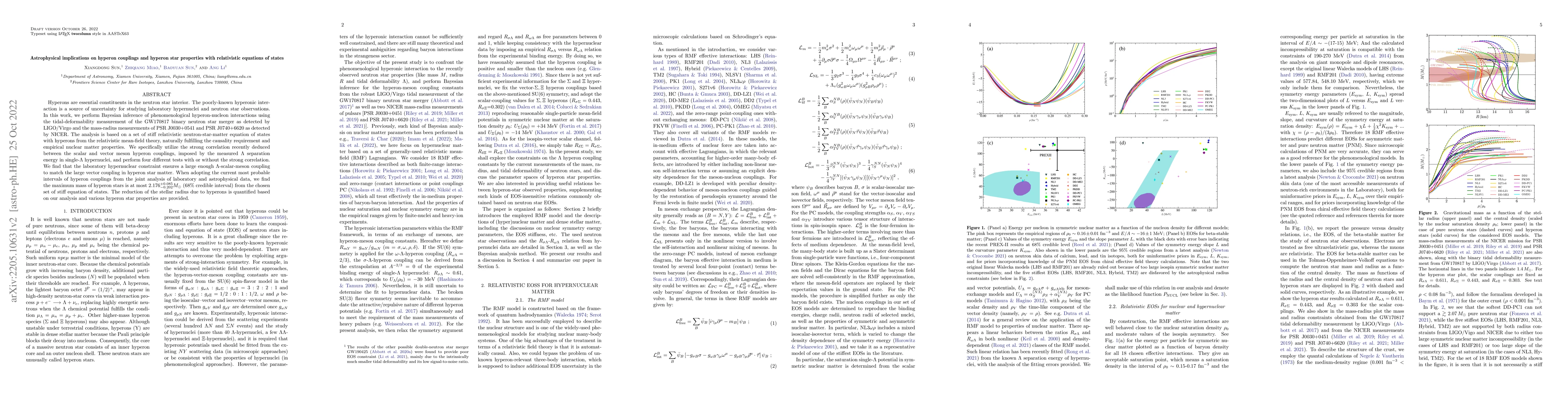 Thumbnail for Astrophysical implications on hyperon couplings and hyperon star
  properties with relativistic equations of states