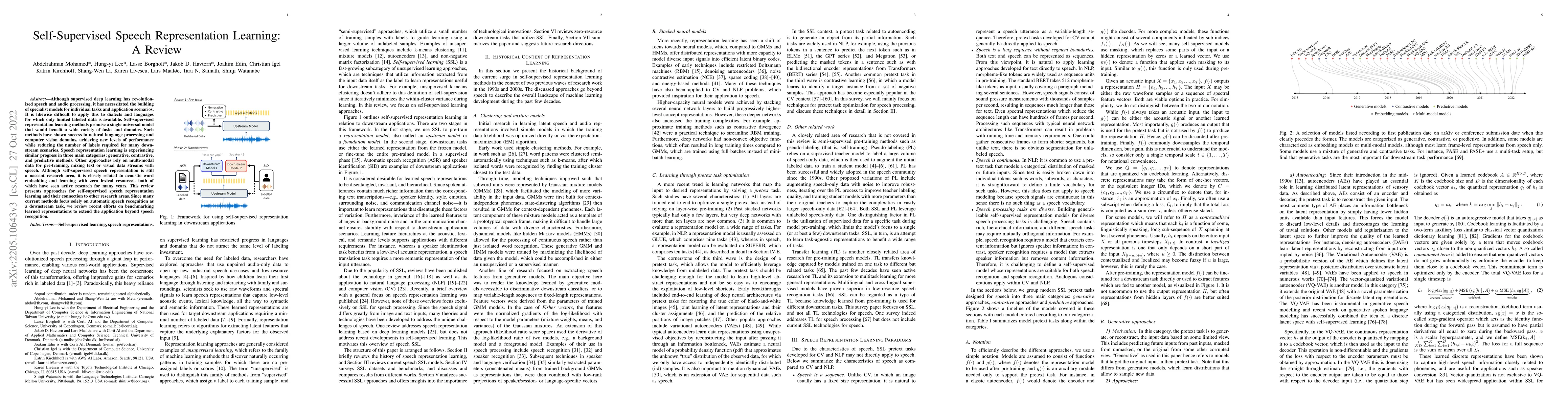 Thumbnail for Self-Supervised Speech Representation Learning: A Review