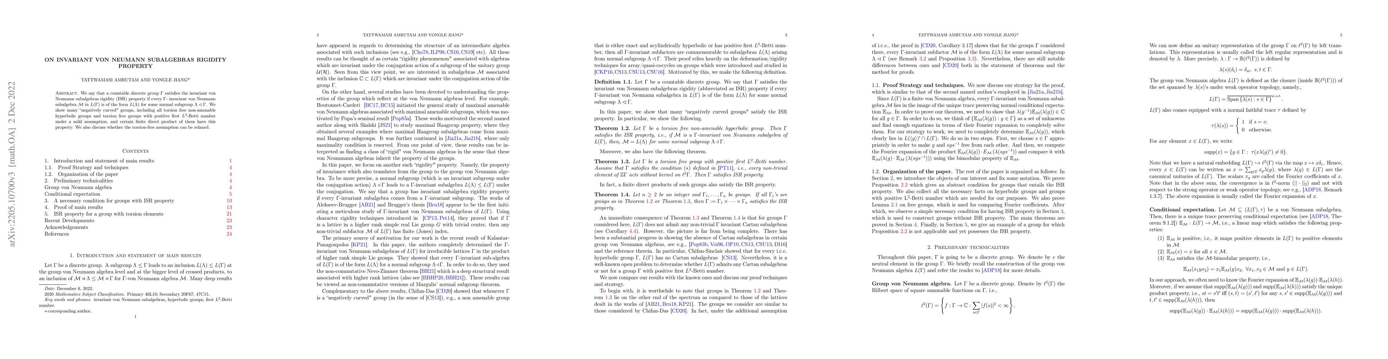 Thumbnail for On invariant von Neumann subalgebras rigidity property