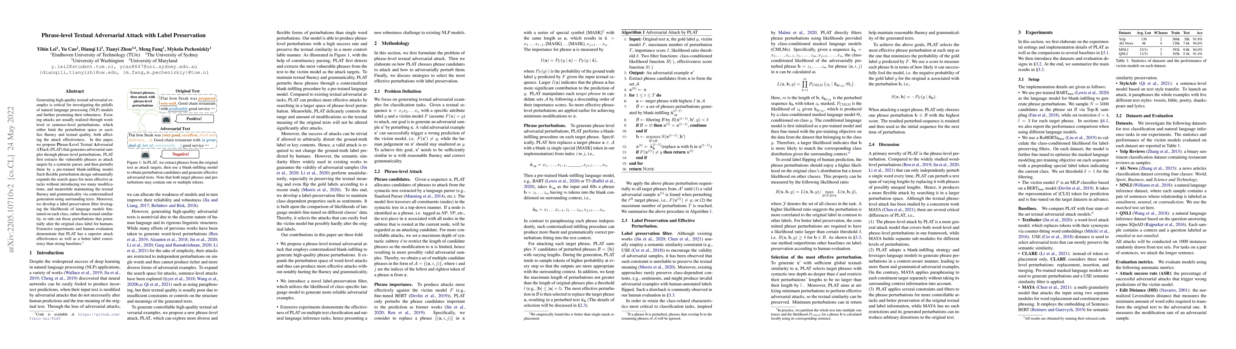 Thumbnail for Phrase-level Textual Adversarial Attack with Label Preservation