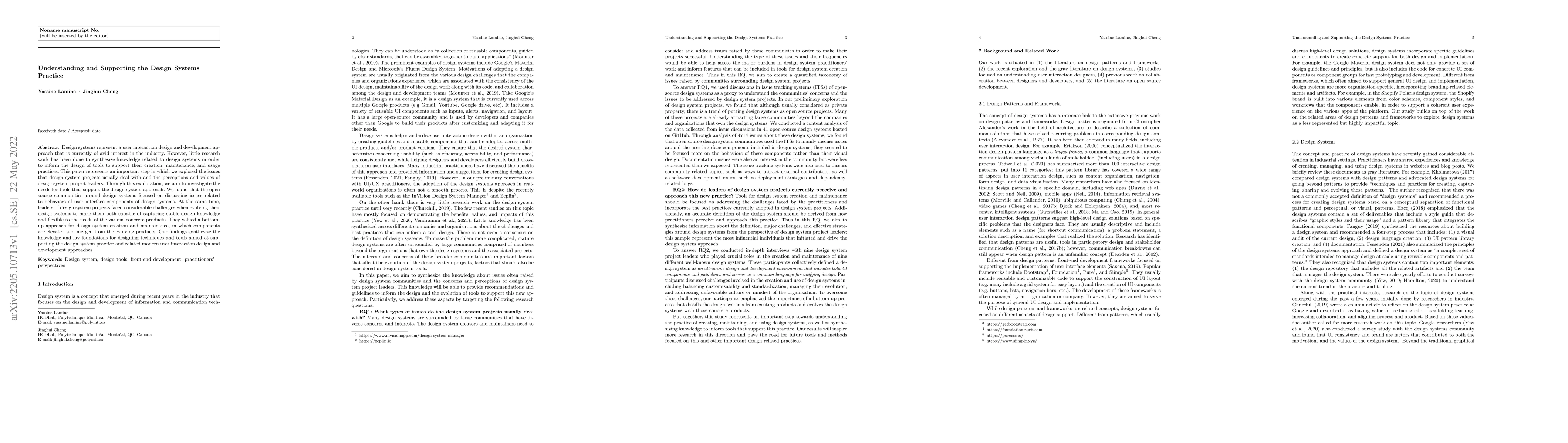 Thumbnail for Understanding and Supporting the Design Systems Practice