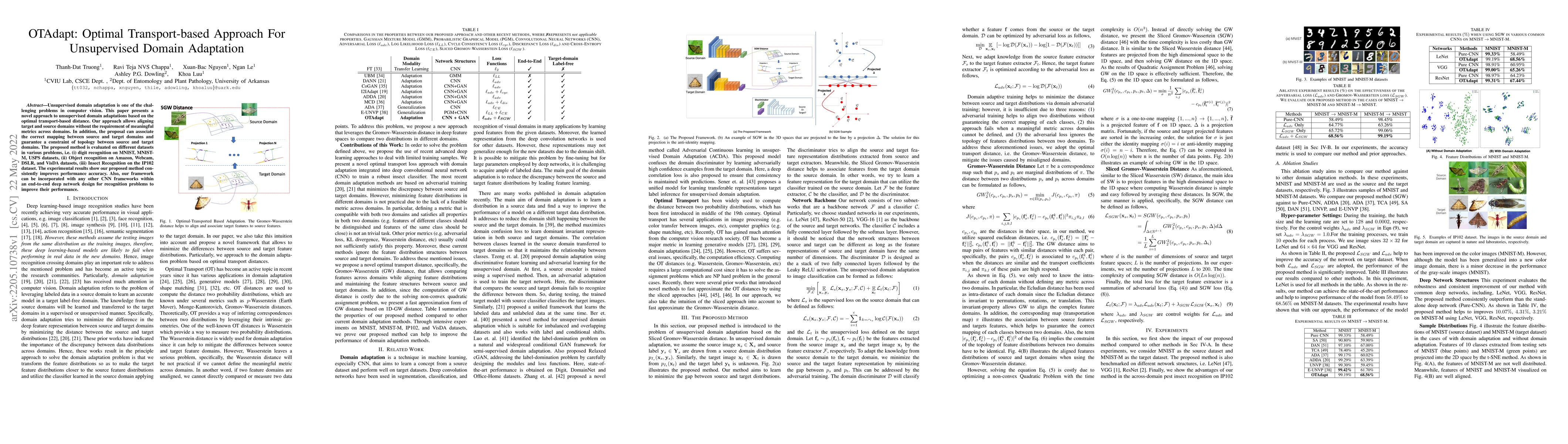 Thumbnail for OTAdapt: Optimal Transport-based Approach For Unsupervised Domain
  Adaptation