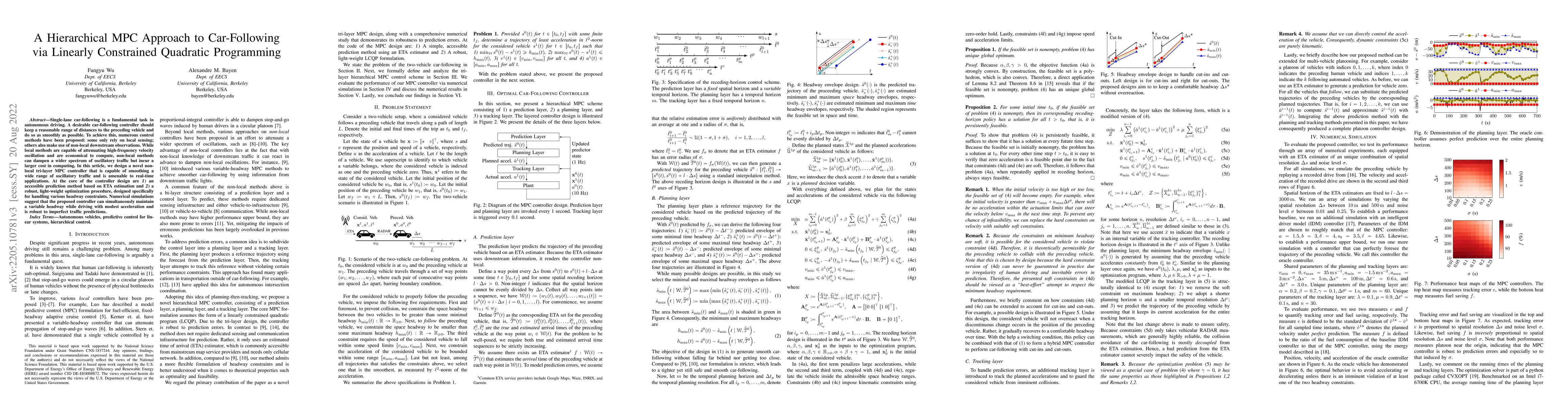 Thumbnail for A Hierarchical MPC Approach to Car-Following via Linearly Constrained
  Quadratic Programming