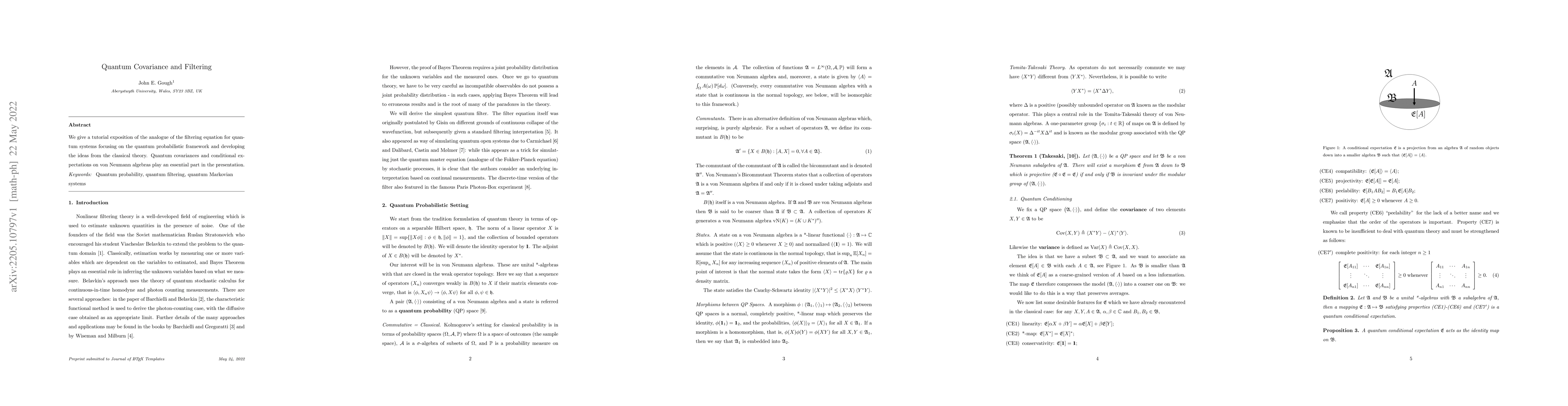 Thumbnail for Quantum Covariance and Filtering