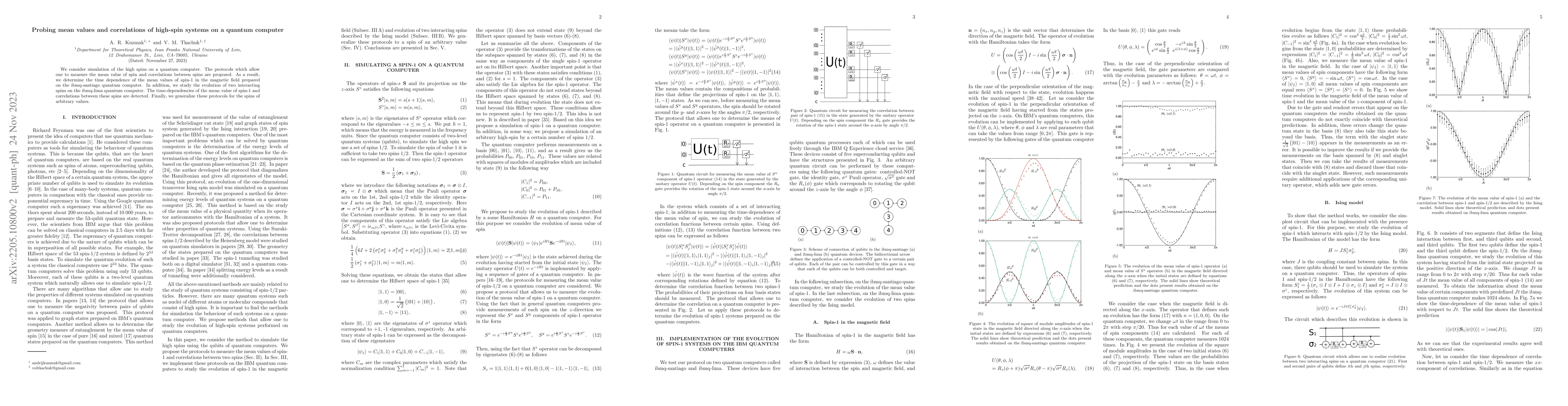 Thumbnail for Probing mean values and correlations of high-spin systems on a quantum
  computer