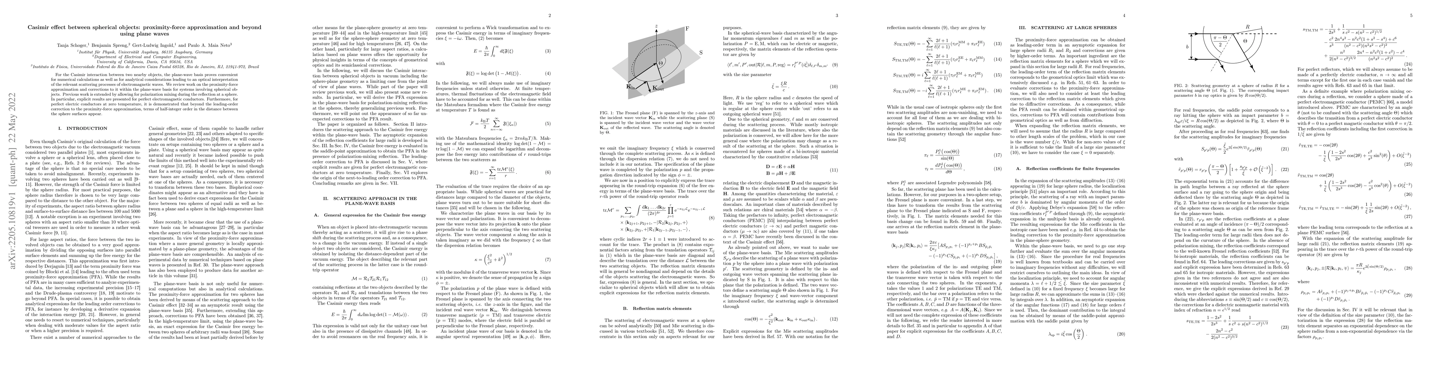 Thumbnail for Casimir effect between spherical objects: proximity-force approximation
  and beyond using plane waves