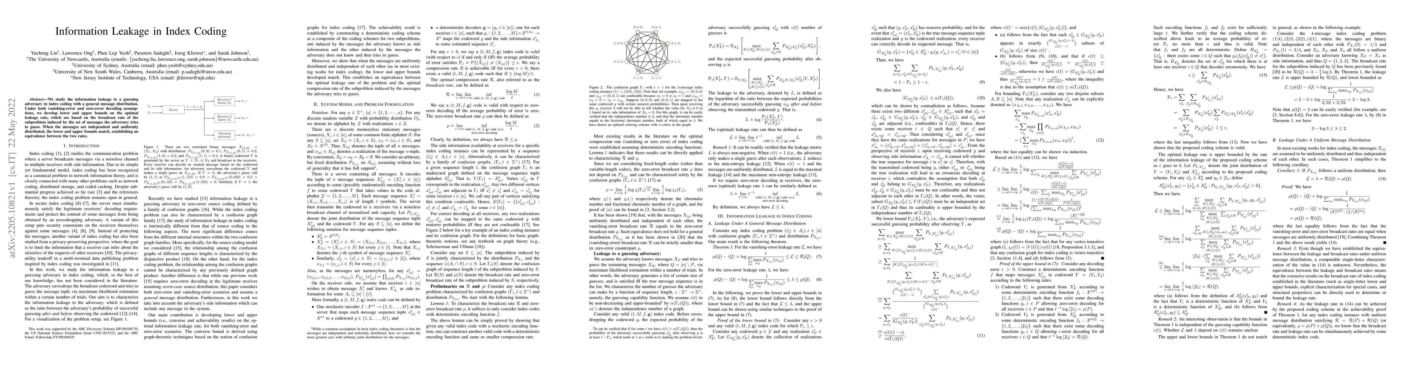 Thumbnail for Information Leakage in Index Coding