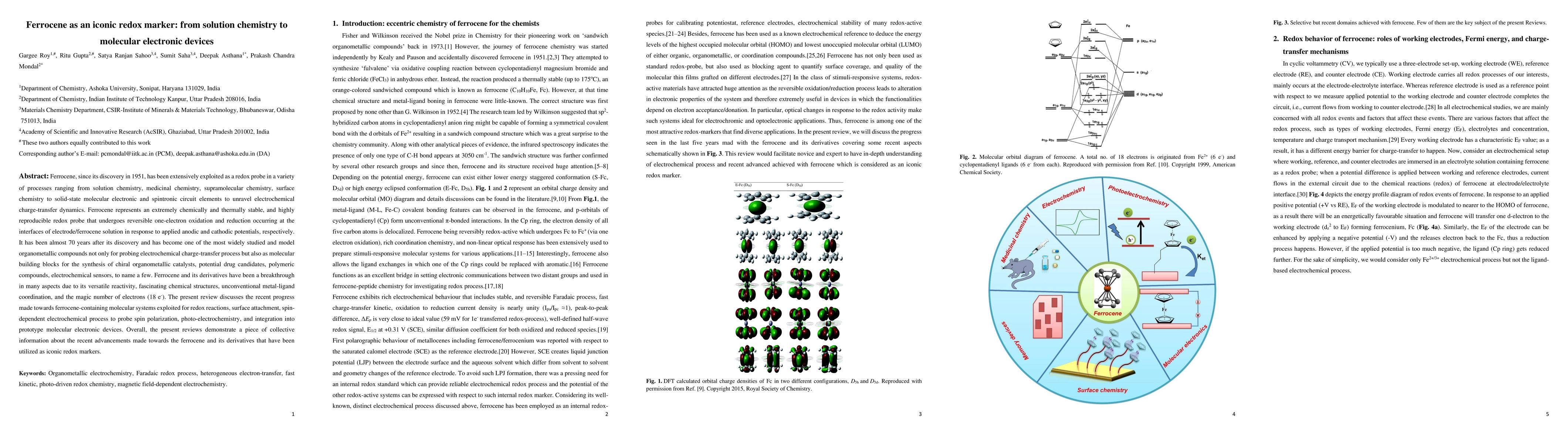 Thumbnail for Ferrocene as an iconic redox marker: from solution chemistry to
  molecular electronic devices