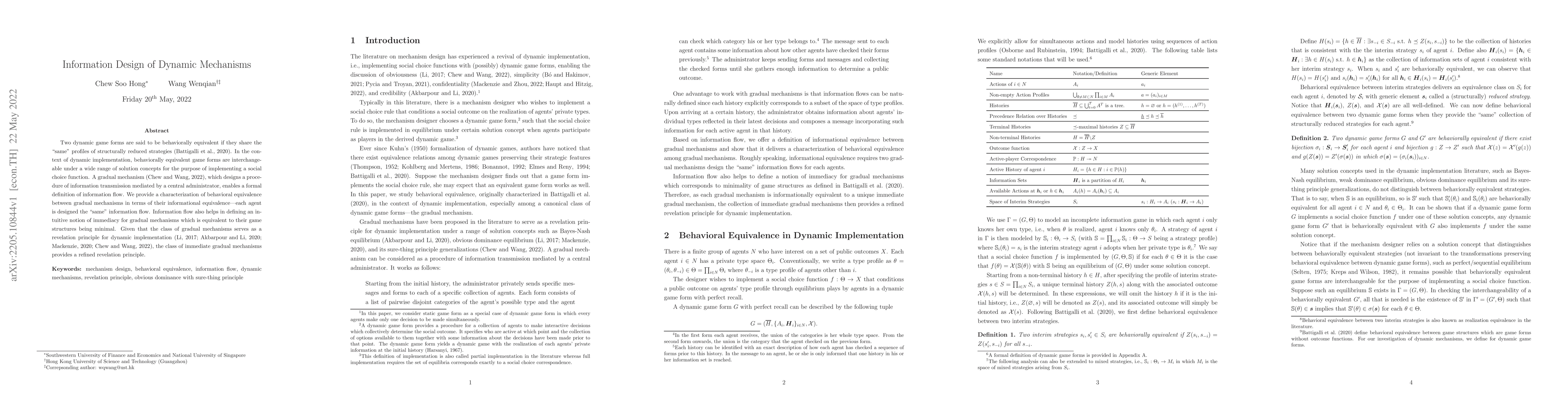 Thumbnail for Information Design of Dynamic Mechanisms