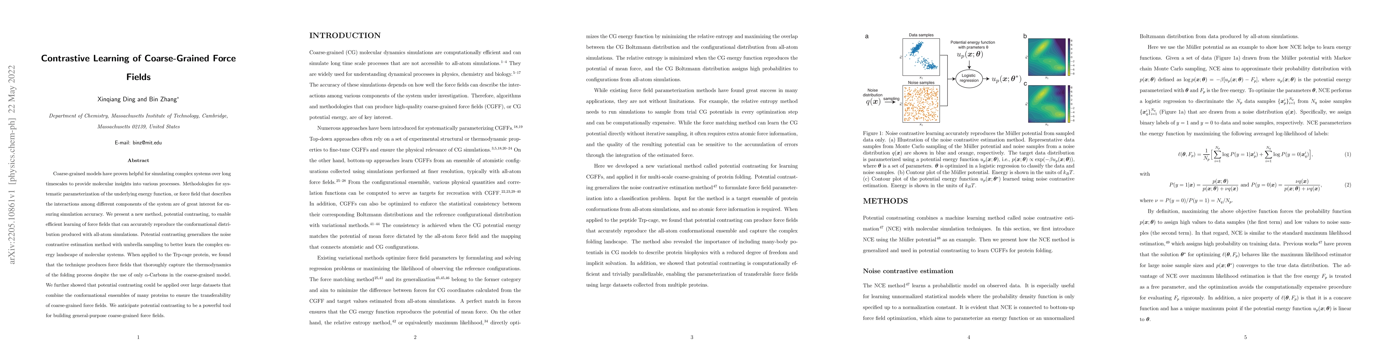 Thumbnail for Contrastive Learning of Coarse-Grained Force Fields