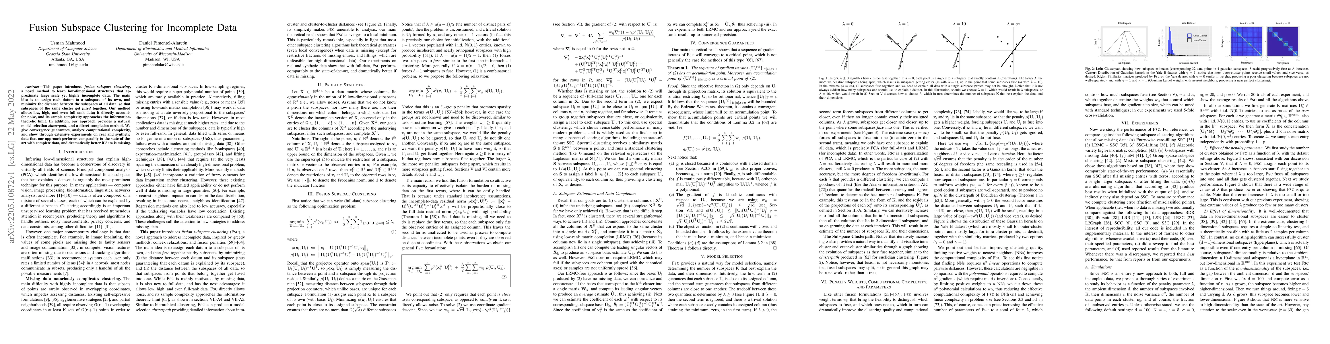 Thumbnail for Fusion Subspace Clustering for Incomplete Data