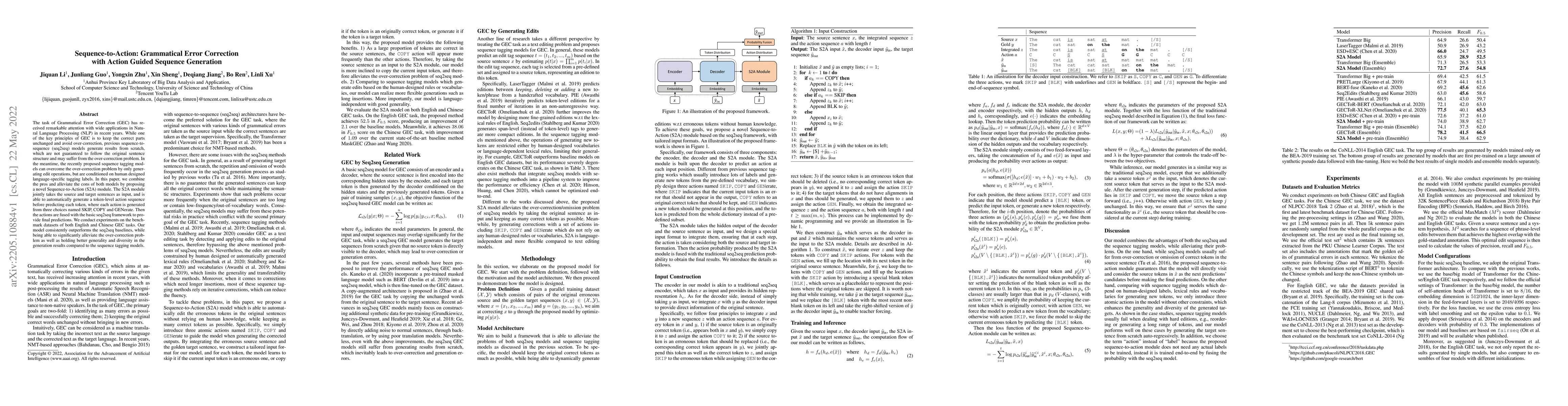Thumbnail for Sequence-to-Action: Grammatical Error Correction with Action Guided
  Sequence Generation