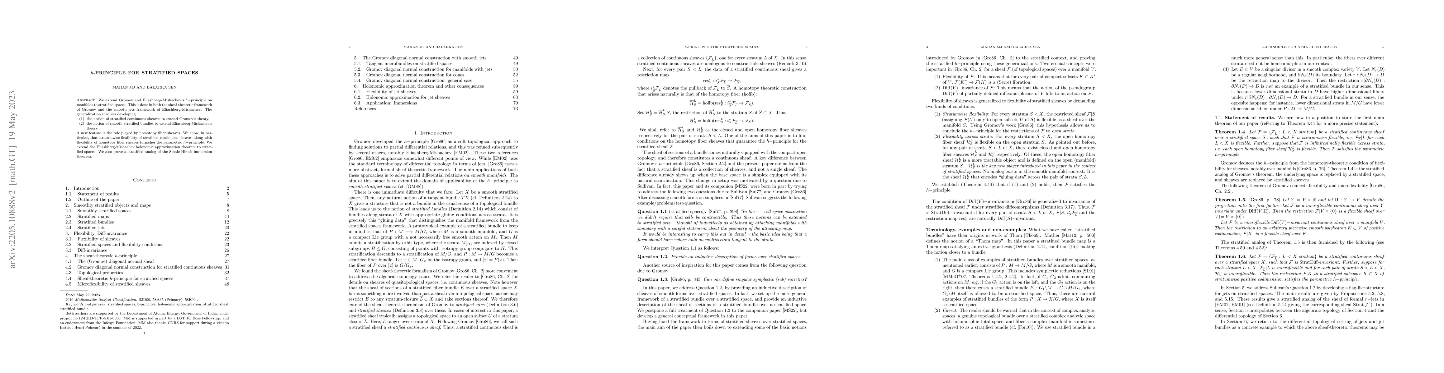 Thumbnail for h-Principle for Stratified Spaces