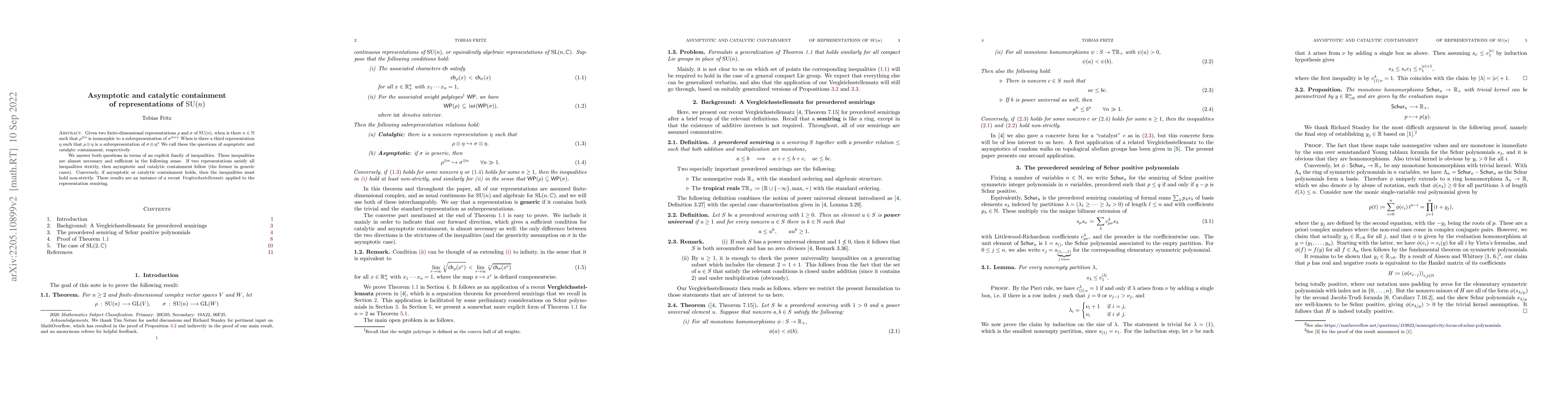 Thumbnail for Asymptotic and catalytic containment of representations of
  $\mathsf{SU}(n)$