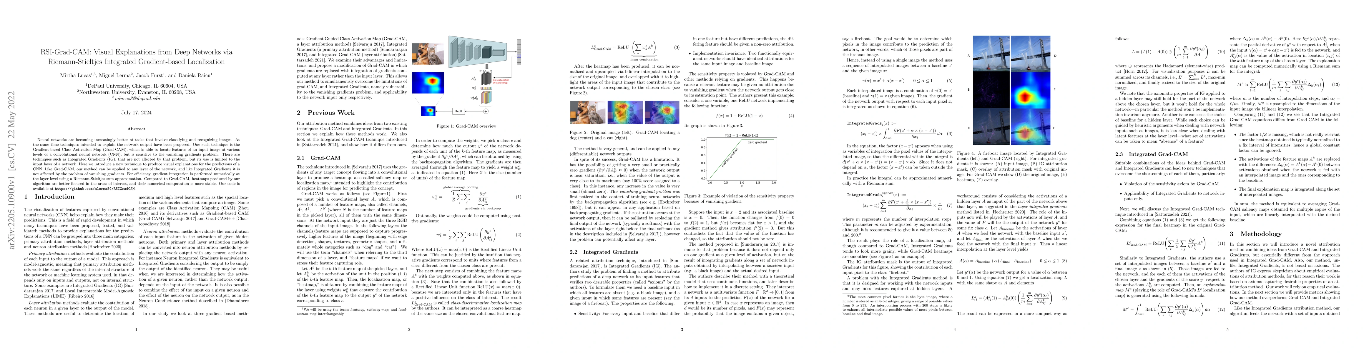 Thumbnail for Visual Explanations from Deep Networks via Riemann-Stieltjes Integrated
  Gradient-based Localization