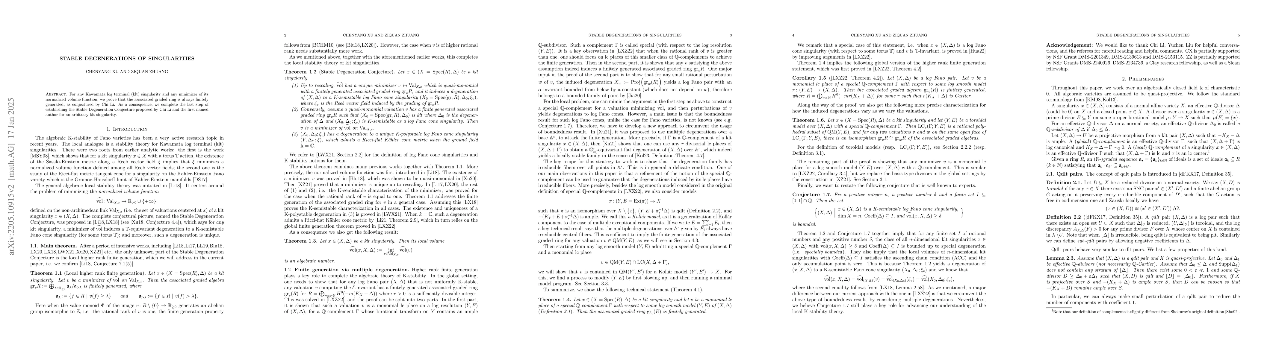 Thumbnail for Stable degenerations of singularities