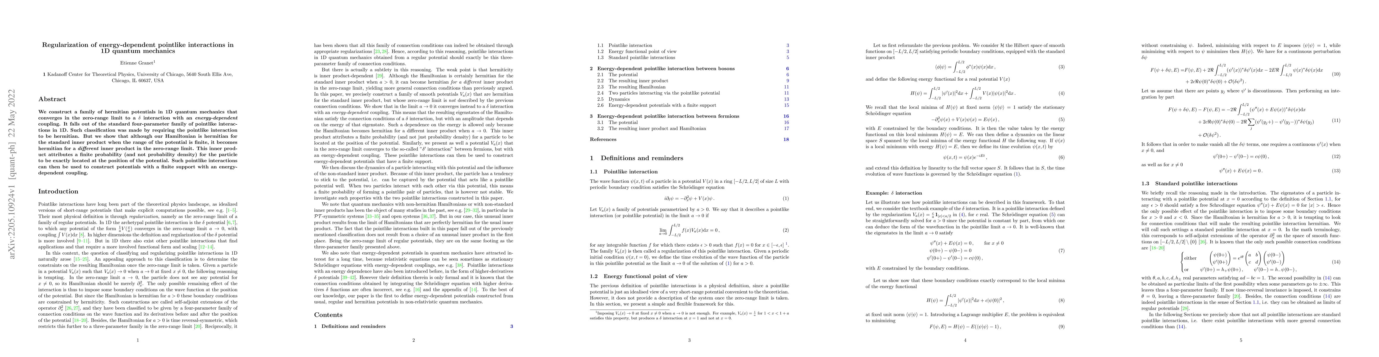Thumbnail for Regularization of energy-dependent pointlike interactions in 1D quantum
  mechanics