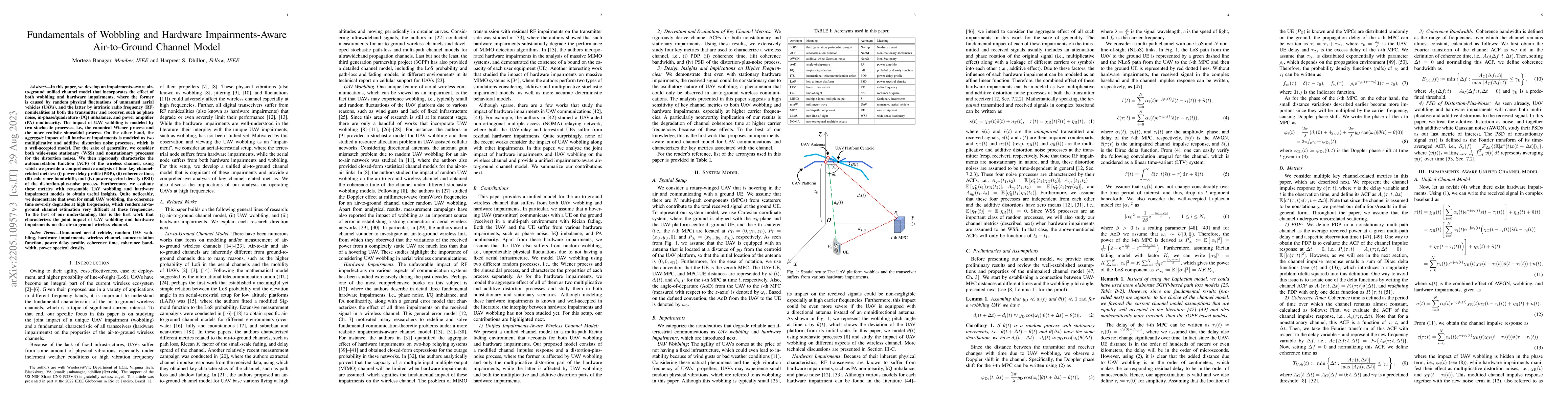 Thumbnail for Fundamentals of Wobbling and Hardware Impairments-Aware Air-to-Ground
  Channel Model