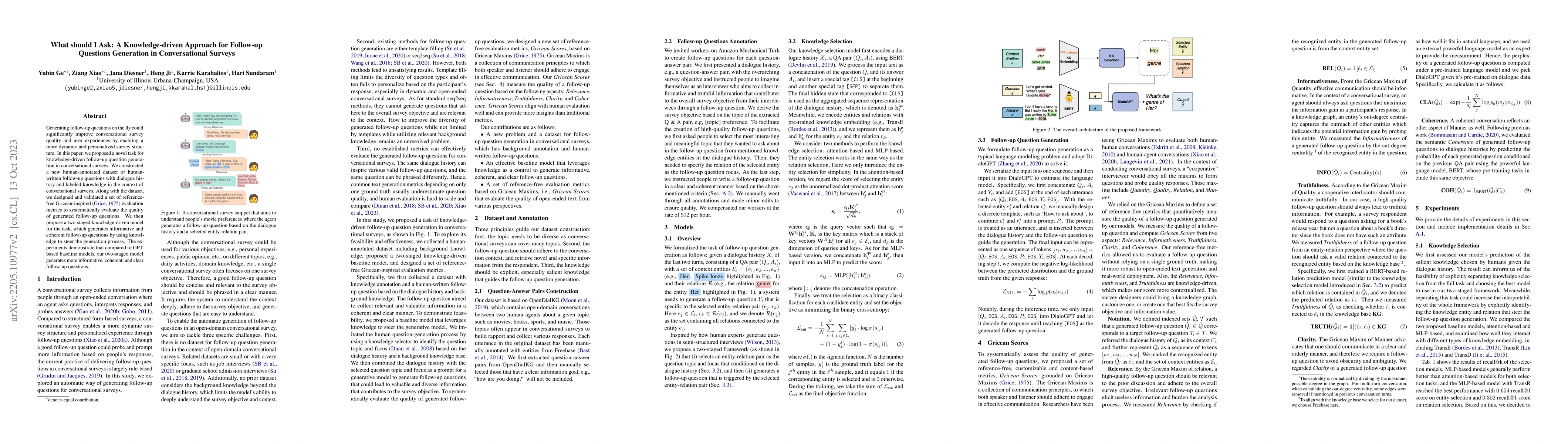 Thumbnail for What should I Ask: A Knowledge-driven Approach for Follow-up Questions
  Generation in Conversational Surveys