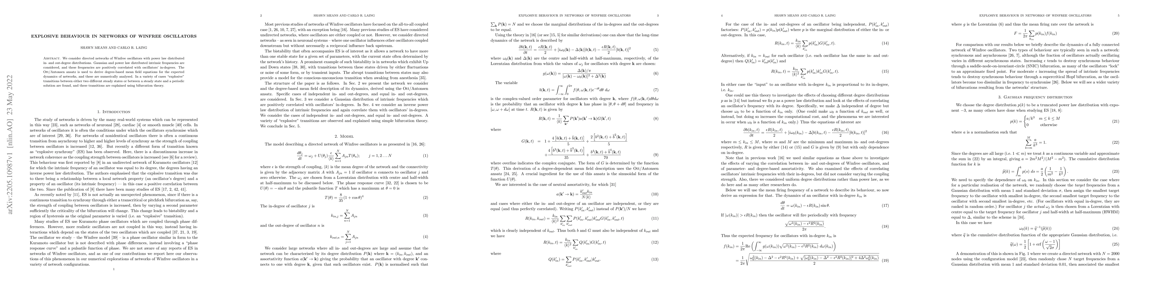 Thumbnail for Explosive behaviour in networks of Winfree oscillators