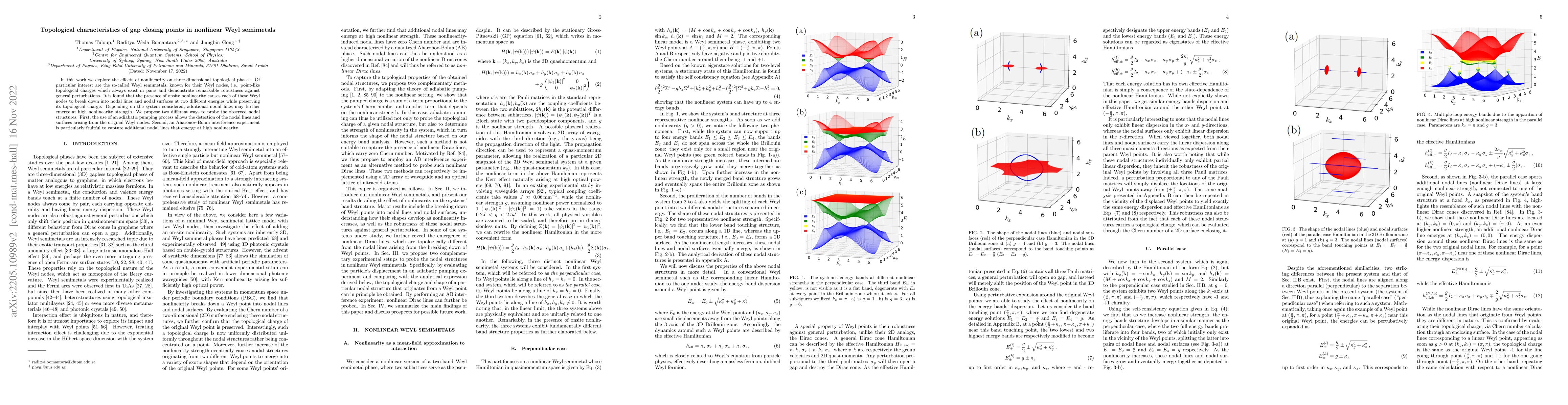Thumbnail for Topological characteristics of gap closing points in nonlinear Weyl
  semimetals