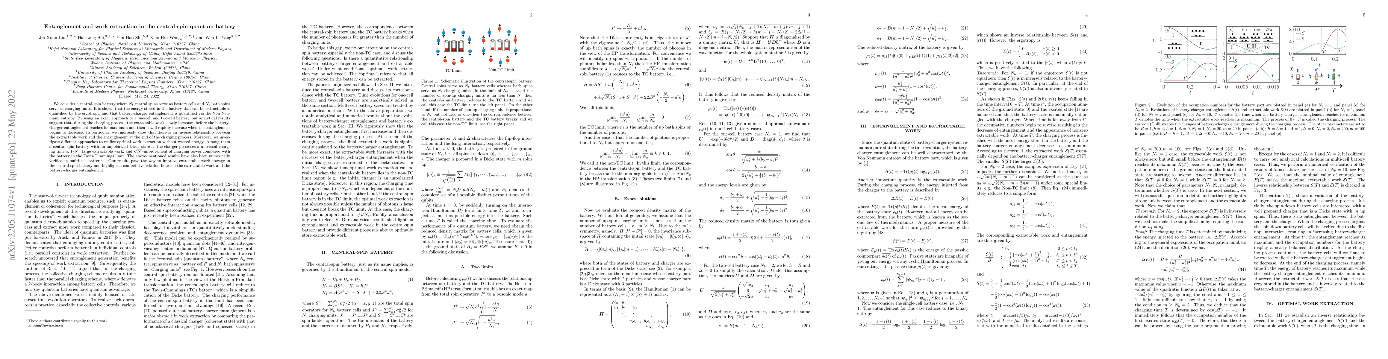 Thumbnail for Entanglement and work extraction in the central-spin quantum battery