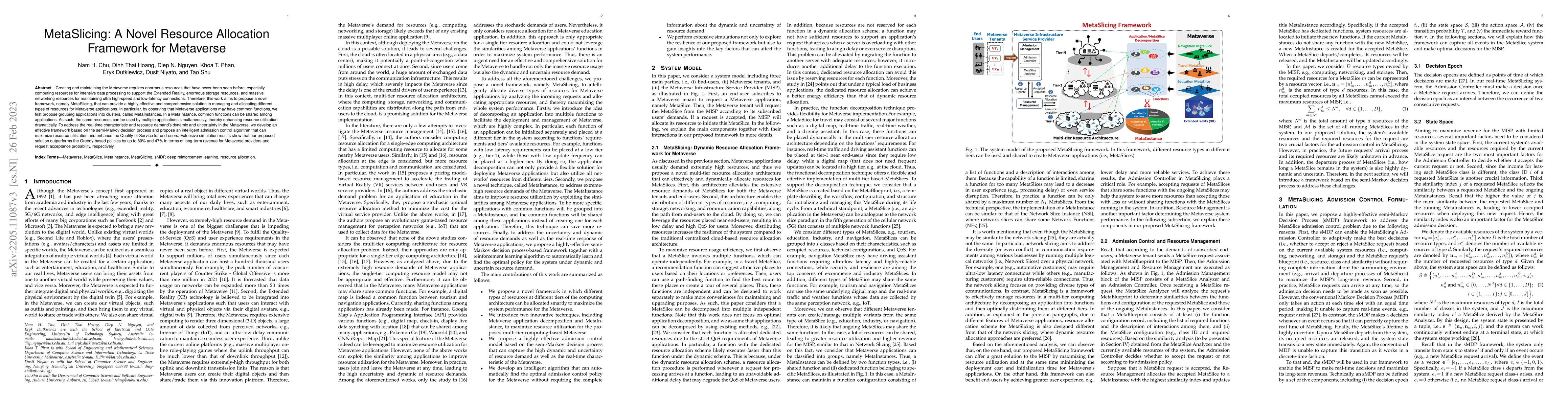 Thumbnail for MetaSlicing: A Novel Resource Allocation Framework for Metaverse