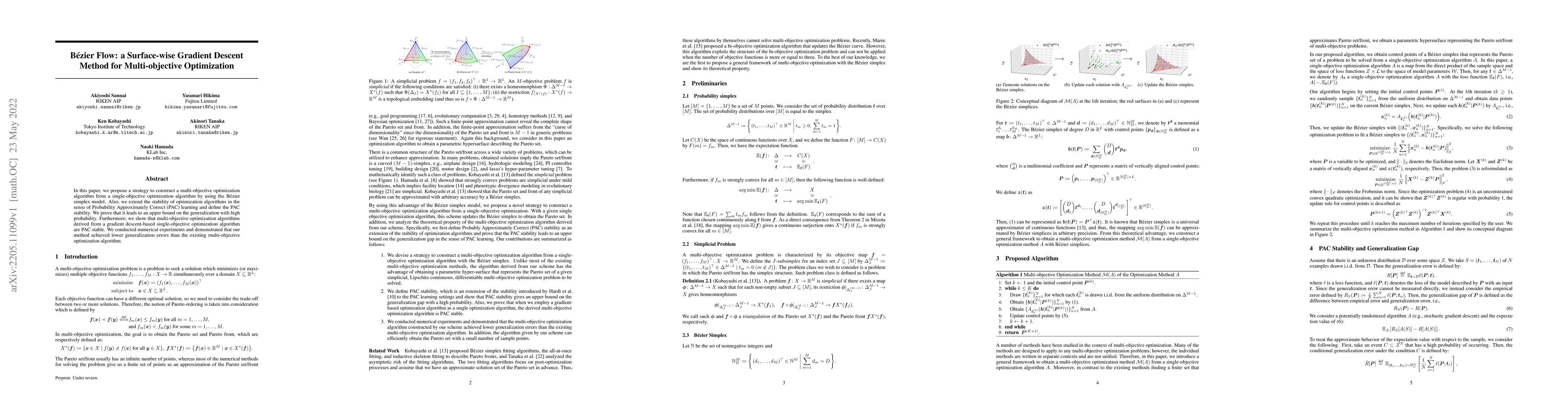 Thumbnail for B\'ezier Flow: a Surface-wise Gradient Descent Method for
  Multi-objective Optimization