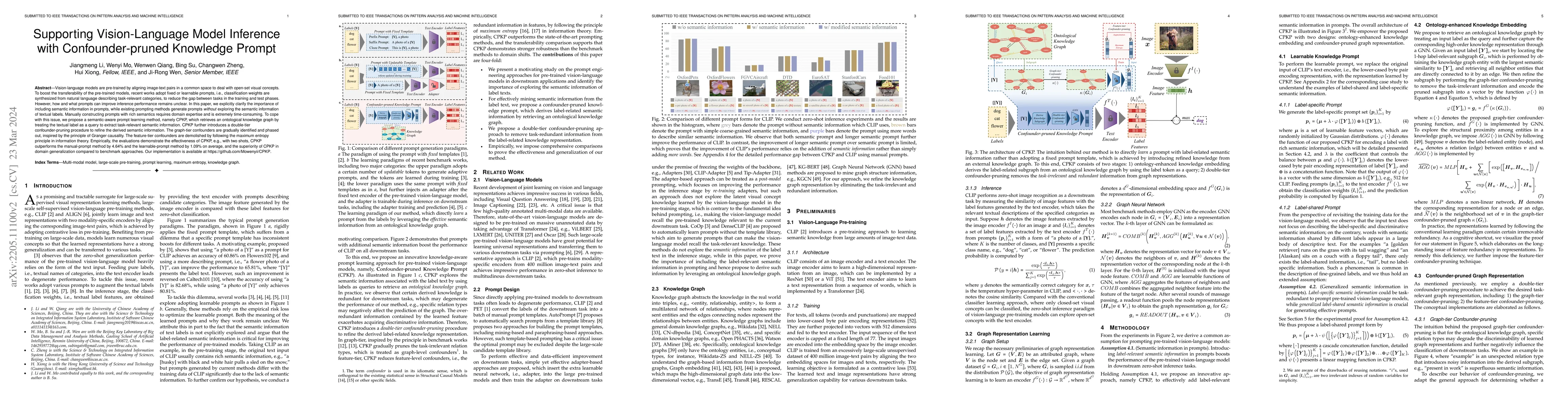 Thumbnail for Supporting Vision-Language Model Inference with Confounder-pruning
  Knowledge Prompt