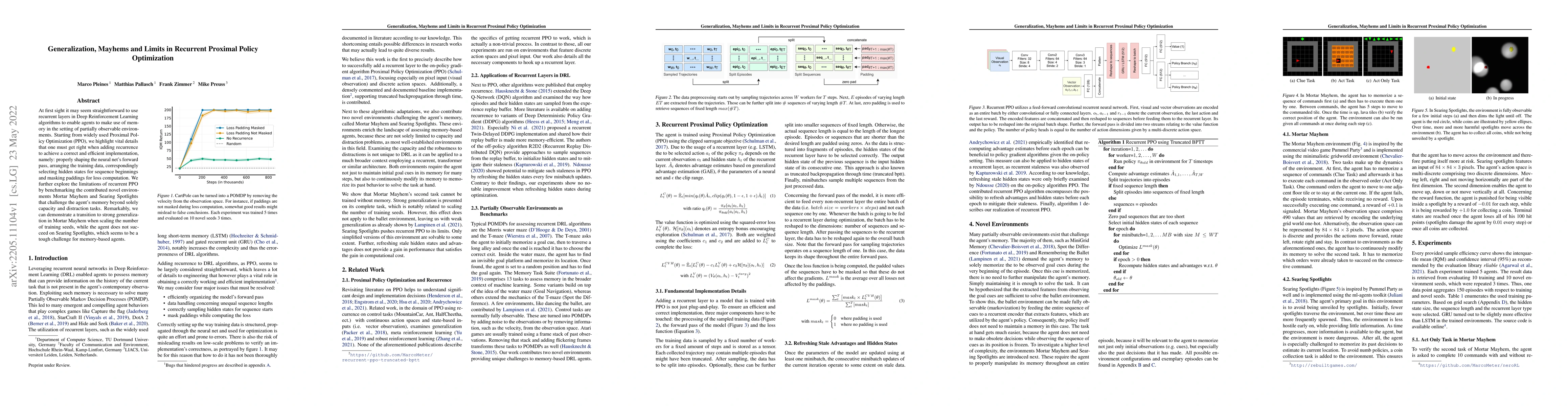 Thumbnail for Generalization, Mayhems and Limits in Recurrent Proximal Policy
  Optimization