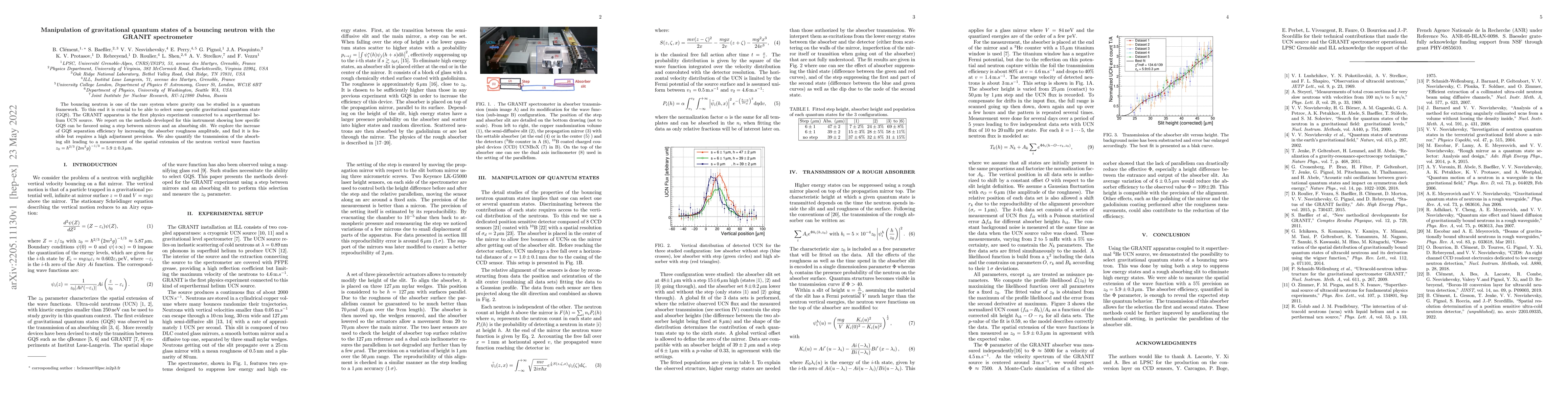 Thumbnail for Manipulation of gravitational quantum states of a bouncing neutron with
  the GRANIT spectrometer