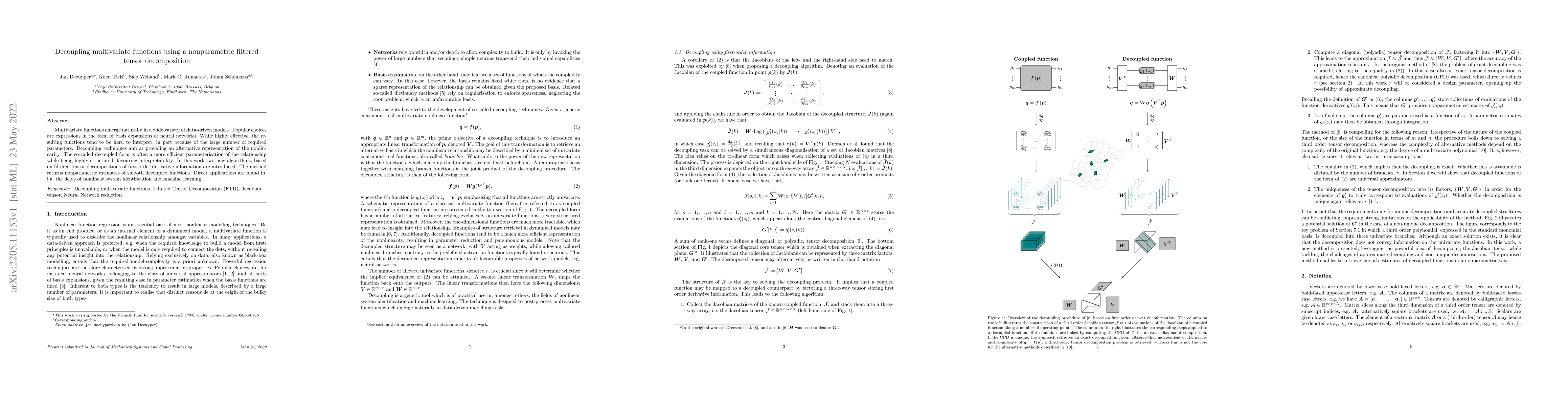 Thumbnail for Decoupling multivariate functions using a nonparametric filtered tensor
  decomposition