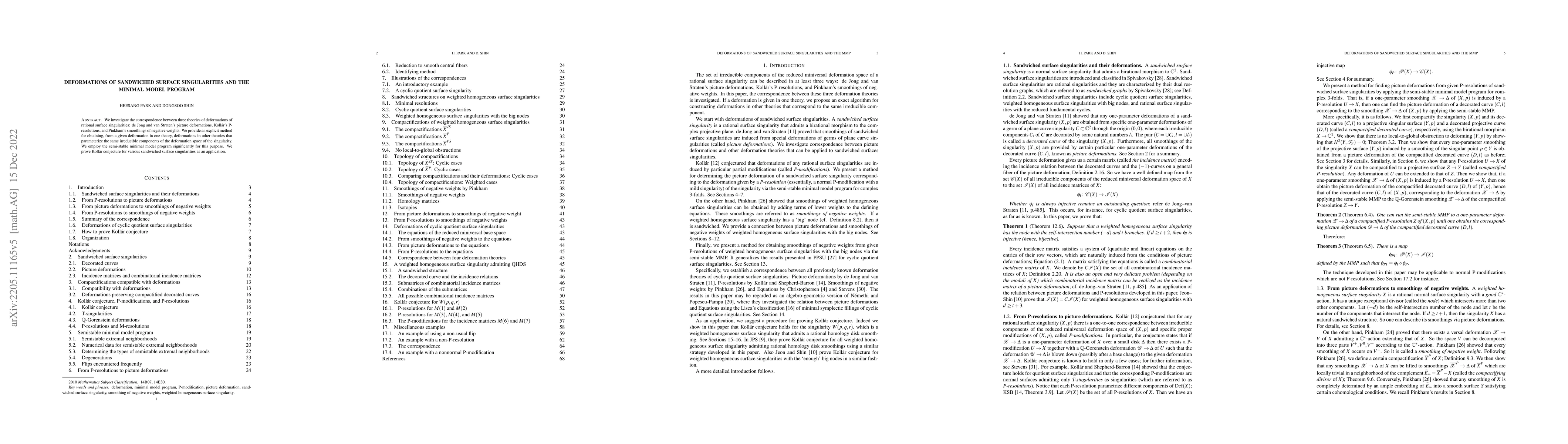Thumbnail for Deformations of sandwiched surface singularities and the minimal model
  program